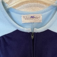 Vassarette Velvelour Junior size 13 House Robe Gown BLUE Vintage Made in USA
