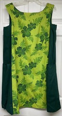Vintage Women’s House Dress Homemade Lounge Wear Greens Floral Hawaiian