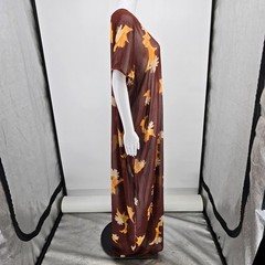 Vintage 1970s Handmade Kanebo Cotton Sheer Brown Floral Caftan Maxi Dress (OSFM)