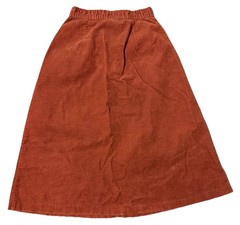 Vintage 70s JC Penney Fashions Rust Orange Long Corduroy Maxi Skirt Women’s 12