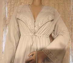 Vintage Shadowline Peignoir Set Lingerie Soft Blue Size Large