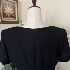Donna Ricco Vintage Black Dress w Floral Front sz 10