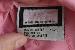 70s Elaine Reynolds Cap Sleeve Pink Blouse Button Front Lightweight Size Medium