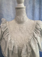 Vintage 80s Gunne Sax Jessica McClintock Mint Green Lace Wedding Formal Dress XS