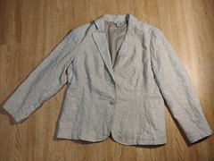 RN98516 Vintage Tan Linen Blend Coldwater Creek Jacket, XL