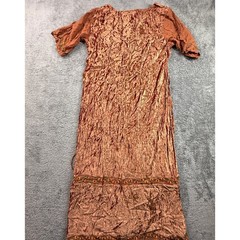 Papillon Maxi Dress Womens XL Burnt Orange NWT Vintage 90s Crushed Velvet Boho