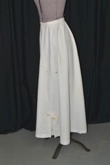 antique skirt white cotton Edwardian/Victorian waist 22 bustle original 1890