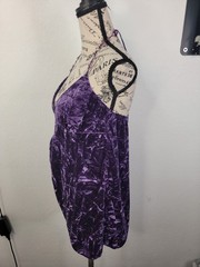 Vintage Victorias Secret Y2K 90’s Crushed Velvet Beaded Halter Top Split Front