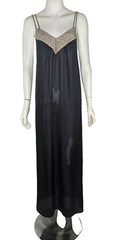 Vintage Nightgown Animal Print Lingerie Undercover Wear Pajama Dress Black Vtg M