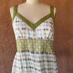 Y2K Silk Dress Robbie Bee Empire Waist Midi Dress Cottagecore Dress Size 12