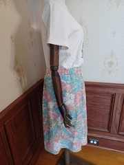 Vintage 1970s/1980s Koret Brand Pastel Floral Print Boho Cottagecore Midi Skirt