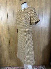 Vintage Striped Sheath Dress by Henry Lee Zip Up Belt Loops