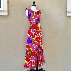 ALICE Polynesian Fashions 60’s 60s Vintage Ruffled Hawaiian Dress Holomu’u M
