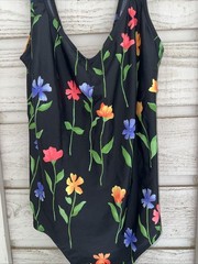 Vtg 90’s Christina Women’s Plus 22W Neon One Piece Swimsuit Black