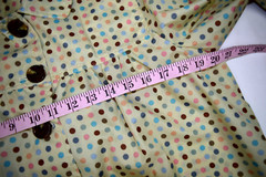 Vintage Raincoat Size S 90s Beige Polka Dots Hooded Lightweight Pleated Button