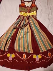 Vntg. 60’s Handmade, Handsewn Embroidered & Beaded Midi Length Broadway Used