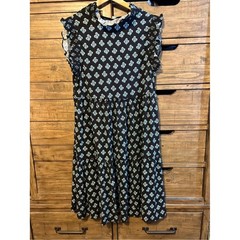 Crown & Ivy Black Floral Ruffle Tiered Dress NWT Size Large Boho Cottagecore