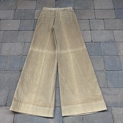 VTG Plush Bottoms Bell Bottom Snap Fly Pants Boho Hippy 27×31 Khaki Twill 70s