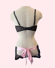 Sexy little things Victoria’s Secret 36D French Maid black/pink apron lingerie