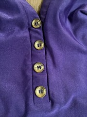 Vintage Oleg Cassini Peter Pan Swimsuit Purple Button Front 60s 70s Repair
