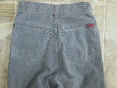 VTG Lawman Pants Juniors 21×27 High Waist Faded Black Corduroy Tapered Skinny