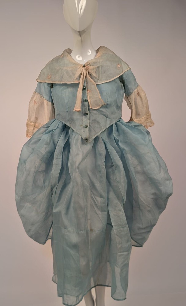 STORYBOOK SWEET 1920’S ROBIN’S EGG BLUE ORGANDY DRESS IN 19TH C STYLE