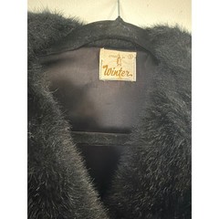 Vintage Styled by Winter Black Faux Fur Double Breasted Coat Jacket Women S