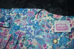 Vintage California Looks dress Women Small Med Floral Polyester Blue Purple