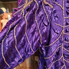 VTG Fantasy of Esister Max Womens 100% Silk Beaded 3pc Skirt Suit sz 16