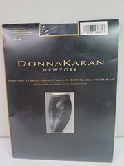 Vintage 90 Donna Karan Essential Toners Opaque Control Top Pantyhose Black Small