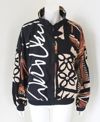 Vintage 80’s WILLIAM SERBIN Printed Nylon Windbreaker Bomber Jacket Sz M Unisex