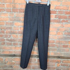 Willie Smith Womens Pants Gray Wool Gold Pinstripes Made in Italy Lined Size 8