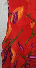 Vintage 2 Piece Caribou New York Wrap Style Coulotte(M) & Blouse(L) Red Floral
