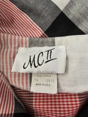 Vintage TC II Plaid Shirtwaist Dress 14 Red Black White POCKETS Belted Pristine