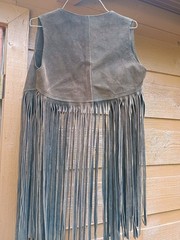 Vintage 60’s/70’s Leather Suede Fringe Vest; Boho, Hippie, Western