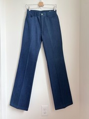 Vintage 28×35 Jag Jeans Dark Wash Flare Bootcut Mid Rise Zipper Pocket 70s 80s