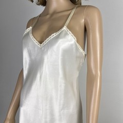 Vintage Today Tonight Satin Full Slip Dress Chemise Size 34 Cream Ivory USA Made