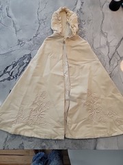 ANTIQUE VICTORIAN EDWARDIAN CAPE SHAWL CLOAK HAND EMBROIDERED 1800s