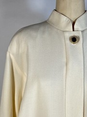Vintage 1980’s Ivory wool crepe oversize shirt dress by SANDRA OW-WING for NR1