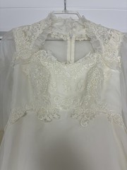 VTG ILGWU Victorian Wedding Dress Gown Sweetheart Neck with Train/Veil 8 Ivory