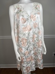 Vtg EVE STILLMAN floral size large Satin Nightgown chemise Women’s