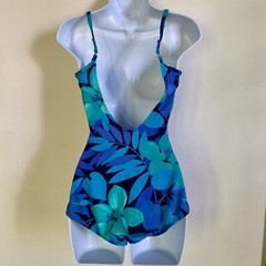 Vintage ROXANNE Floral Bathing Suit One Piece Swimsuit 12/34 B