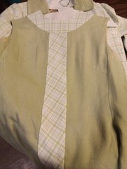 Vintage Dress and Jacket Med/Lg 60s-70s Lime Green Polyester Blend