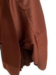 Vintage 1970s brown midi dress L silky dolman 3/4 sleeve pullover A line