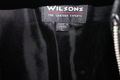 Vintage Wilson Genuine Black leather Vest with zipper and mini skirt size 12