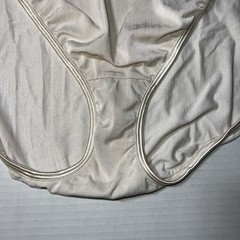 Vintage VANITY FAIR 10 – 3XL Satin Light Control Hi-Cut Beige Panties