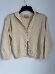 VTG 50s Dalton 100% Pure Imported Cashmere Sweater Womens S Cream Buttons