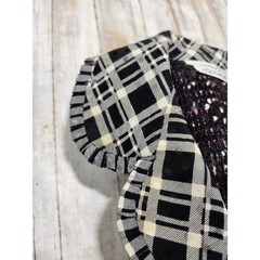 Vintage Adolfo Saks Fifth Avenue 3pc Skirt Suit Set Plaid Tweed Purple Black