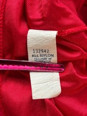 LOVELY!!VTG 70’S GILEAD LIPSTICK RED NYLON LACE WRAP FRONT NEGLIGEE ROBE*M/L