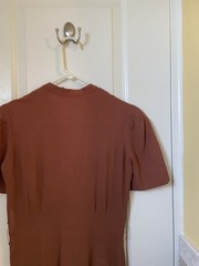 Vintage 1940s Terra Cotta Brown Dress